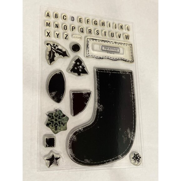 My Acrylix Winter Stocking Style C1376 Decorative Stamp Set - Picture 4 of 4